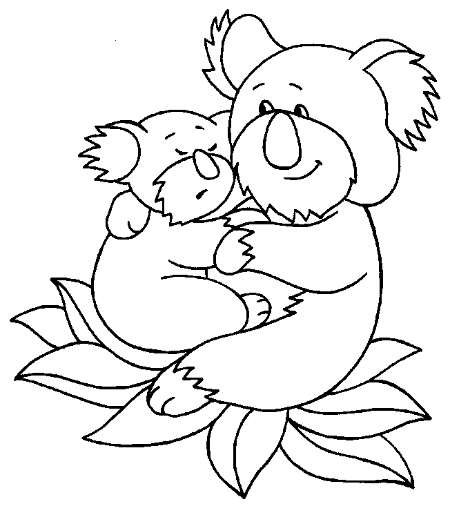 Plansa de colorat cu Koala 5 23